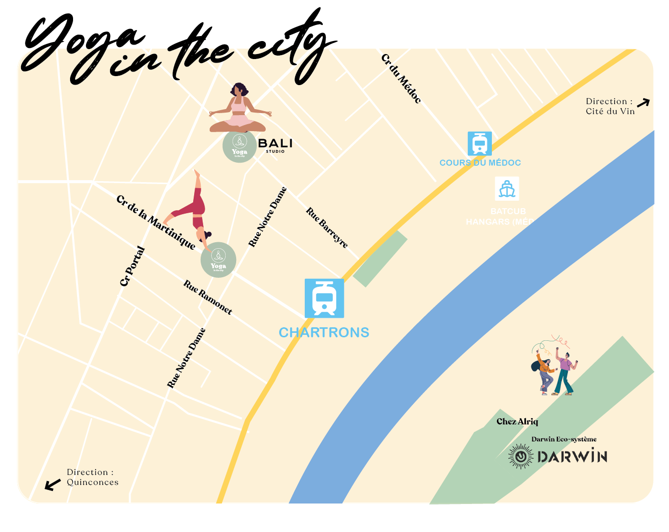 Map yoga Bordeaux